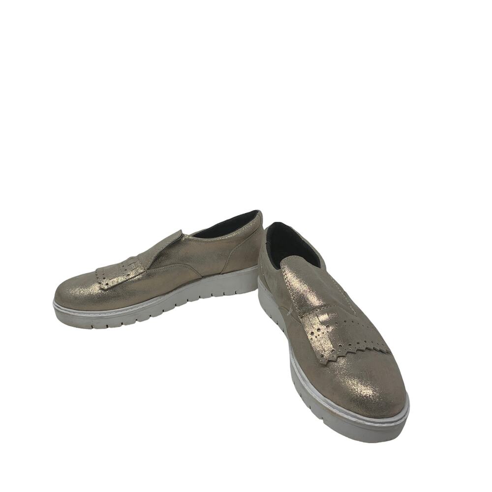 Cofi slip on gold moccasins shoes size 9